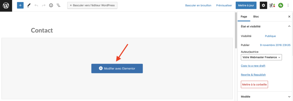 WordPress Modifier avec Elementor
