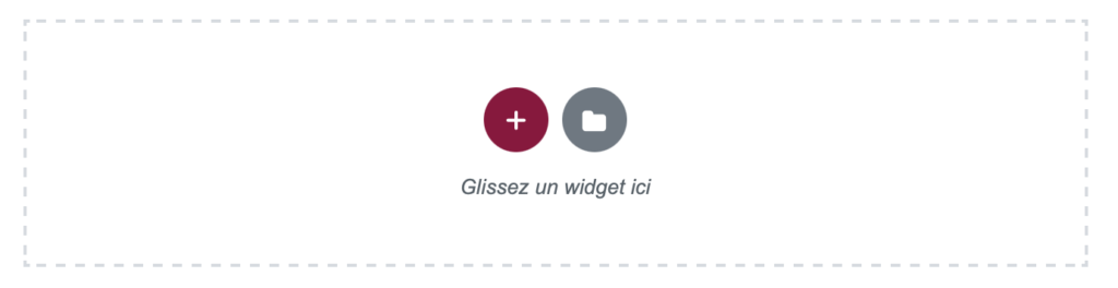 WordPress Modifier avec Elementor Page builder Gisser un widget ici